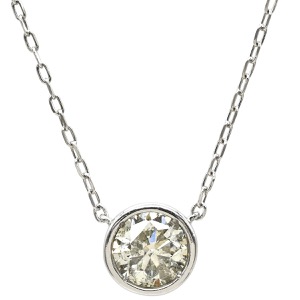 ネックレス ダイヤ ペンダント Pt900 シルバー 1P 1石 1粒 ダイヤモンド  中古