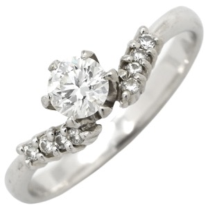 リング 指輪 ダイヤリング Pt900 シルバー 中古