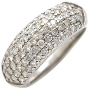 リング 指輪 ダイヤリング Pt900 シルバー パヴェダイヤ 中古