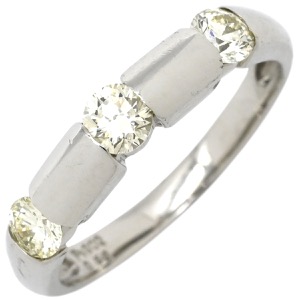 リング 指輪 ダイヤ リング Pt900 シルバー プラチナム 3粒 3p スリーストーン 0.50ct ダイヤモンド 3ポイント トリプルダイヤ 中古