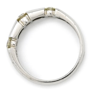 リング 指輪 ダイヤ リング Pt900 シルバー プラチナム 3粒 3p スリーストーン 0.50ct ダイヤモンド 3ポイント トリプルダイヤ 中古