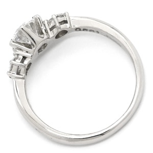 リング 指輪 ダイヤリング Pt900 シルバー 3P 3石 3粒  中古