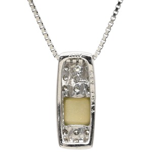 ネックレス キャッツアイ ペンダント Pt900 シルバー ダイヤ クリソベリルキャッツアイ プラチナム Pt900×Pt850  中古