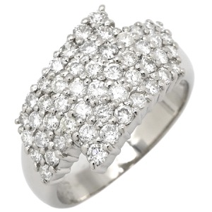 リング 指輪 ダイヤモンド 1.00ct Pt900 シルバー パヴェ プラチナ デザインリング  中古