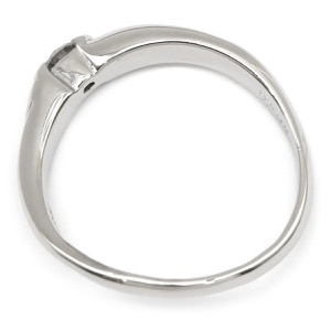 リング 指輪 ダイヤ 0.139ct Pt1000 シルバー プラチナ Pt1000 1P 1石 1粒 ソリテール エンゲージ ブライダル ウェーブ 造幣局検定マーク 中古