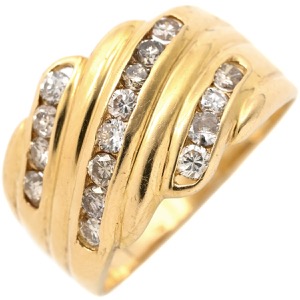 リング 指輪 ダイヤ リング K18YG ゴールド Au750 18K 18金 ダイヤモンド  中古