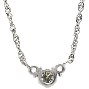 ネックレス ダイヤ ペンダント Pt900 シルバー プラチナム 3P 3石 3粒 ラインストーン トリロジー 中古