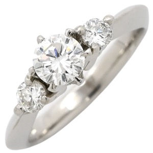 リング 指輪 ダイヤリング Pt900 シルバー 3P 3石 3粒 中古