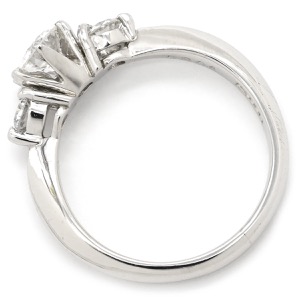 リング 指輪 ダイヤリング Pt900 シルバー 3P 3石 3粒 中古