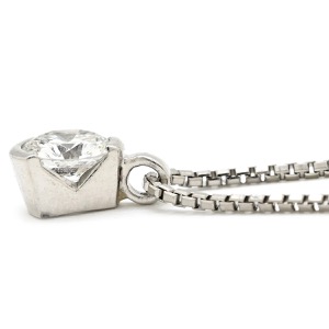 ネックレス ダイヤ ペンダント Pt850 シルバー プラチナム 1P 1石 1粒 ドロップ しずくモチーフ 雫 中古