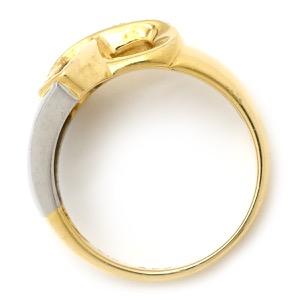 リング 指輪 ダイヤ リング K18YG ゴールド Au750 18K 18金 YG×Pt850 コンビ バゲットカット 中古