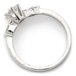 リング 指輪 ダイヤリング Pt900 シルバー 3P 3石 3粒 ダイヤモンド  中古