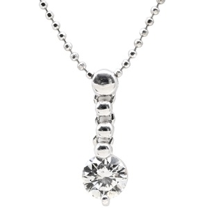 ネックレス ダイヤ ペンダント Pt850 シルバー プラチナム 1P 1石 1粒 ドロップ ライン バートップ 中古
