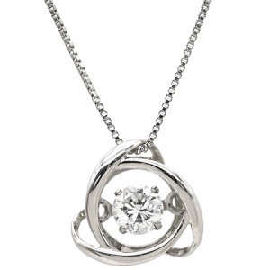 ネックレス ダイヤ ペンダント Pt900 シルバー プラチナム 1P 1石 1粒 メビウス ムービング スイング 中古