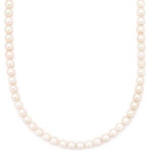 ネックレス パール K18YG ホワイト 真珠 あこやパール フォーマル 一連 750 18K YG アコヤ真珠 43.5cm ラウンドシェイプ  中古