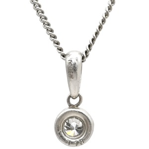 ネックレス ダイヤ ペンダント Pt900 シルバー 1P 1石 1粒 中古