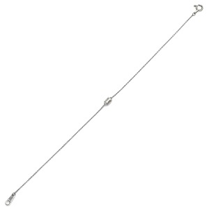 ブレスレット ダイヤ 0.10ct Pt900 シルバー 1P 1粒 1石 バゲットカット プラチナ チェーン 中古