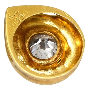 ペンダントトップ K18YG ゴールド ペンダントヘッド Au750 18K 18金 1P 1石 1粒 ダイヤ 雫型 しずく 涙型 ティアドロップ 中古