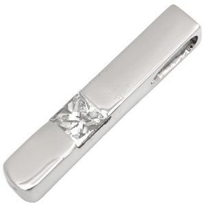 ペンダントトップ ダイヤモンド 0.15ct  K18WG シルバー プリンセスカット 18金 18K 750 WG ペンダントヘッド ネックレストップ   中古