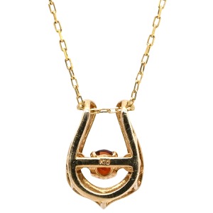 ネックレス ガーネット U字ペンダント K10 ゴールド 10K ホースシュー 馬蹄 ネックジュエリー  中古