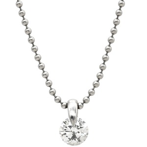 ネックレス ダイヤ ペンダント Pt900 シルバー 1P 1石 1粒 中古