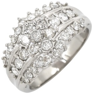 リング 指輪 ダイヤリング Pt900 シルバー 中古