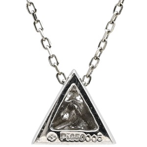 ネックレス ダイヤ ペンダント Pt850 シルバー プラチナム 1P 1石 1粒 ピラミッド トライアングル 三角 中古