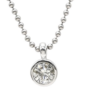 ネックレス ダイヤ ペンダント Pt900 シルバー 1P 1石 1粒 ダイヤモンド  中古