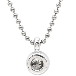 ネックレス ダイヤ ペンダント Pt900 シルバー 1P 1石 1粒 ダイヤモンド  中古