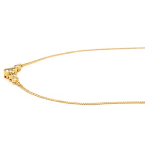 ネックレス ダイヤペンダント K18YG ゴールド 18K Au750 18金 5P 5石 5粒 5連 ダイヤモンド 0.50ct  中古