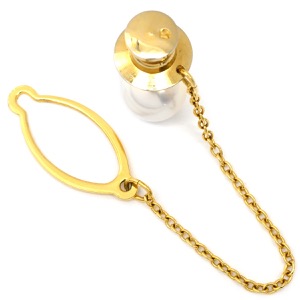 タイピン パール 7.8mm GP ホワイト 真珠 あこやパール 1粒 タイタックピン 中古