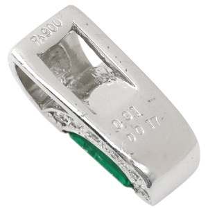 ペンダントトップ エメラルド ダイヤ Pt900 グリーン 緑 ネックレストップ エメラルドカット スクエア プラチナム 中古