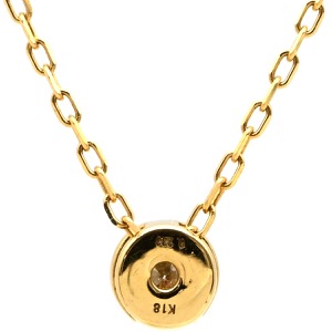 ネックレス ダイヤ ペンダント K18YG シルバー Au750 18K 18金 1P 1石 1粒 ソリティア ラウンド アズキチェーン プリンセスサイズ 中古