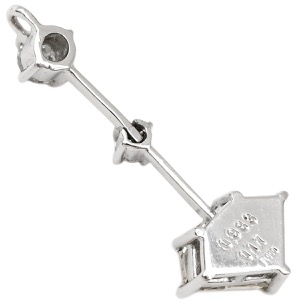 ペンダントトップ ダイヤモンド 3連 SI2 Pt900 シルバー 3P 3石 3粒 ドロップ Pt900 トリロジー ネックレストップ チャーム 中古
