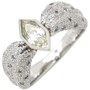 リング 指輪 ダイヤ 1ct リング Pt900 シルバー ファンシーカット リボン デザインリング プラチナ900 中古