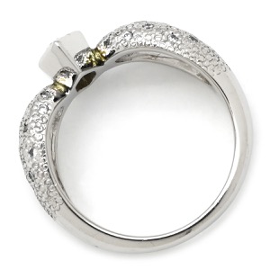 リング 指輪 ダイヤ 1ct リング Pt900 シルバー ファンシーカット リボン デザインリング プラチナ900 中古