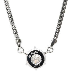 ネックレス ダイヤ ペンダント Pt850 シルバー 1P 1石 1粒  6本爪 ダイヤモンド  中古