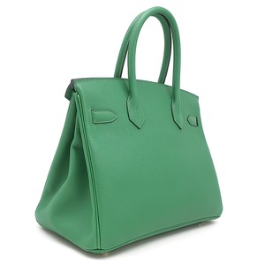 エルメス ハンドバッグ バーキン30 ヴォーエプソン グリーン 緑  中古