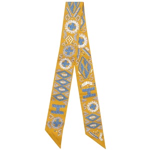 エルメス スカーフ ツイリー シルク ブラウン 【KELLY EN PERLES/ケリーアンペルル】  中古