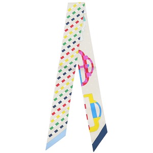 エルメス スカーフ ツイリー シルク マルチカラー 【BOUCLERIE MODERNE/モダンなバックル】  中古