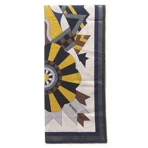 エルメス ストール ショール カレ140 CARRE カレジェアン カシミヤ マルチカラー 【Cheval de Fete /シュヴァル ドゥ フェット】 タグ欠品  中古