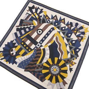 エルメス ストール ショール カレ140 CARRE カレジェアン カシミヤ マルチカラー 【Cheval de Fete /シュヴァル ドゥ フェット】 タグ欠品  中古