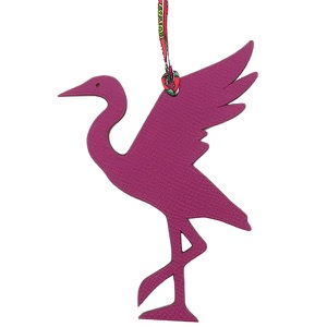 エルメス バッグチャーム プティアッシュ ツル ヴォーエプソン マルチカラー 紫 茶 チャーム petit H  中古