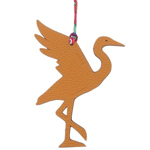 エルメス バッグチャーム プティアッシュ ツル ヴォーエプソン マルチカラー 紫 茶 チャーム petit H  中古