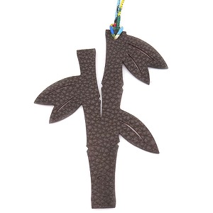 エルメス バッグチャーム プティアッシュ バンブー ヴォーエプソン マルチカラー 赤 茶 竹 チャーム petit H  中古