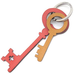 エルメス キーホルダー プティアッシュ カギ キーリング ヴォーエプソン マルチカラー 赤 茶 黒 鍵 キーモチーフ チャーム petit H  中古