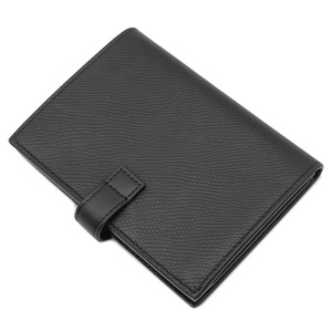 セリーヌ 二つ折り財布 ミディアム ストラップ ウォレット レザー ブラック 黒  中古