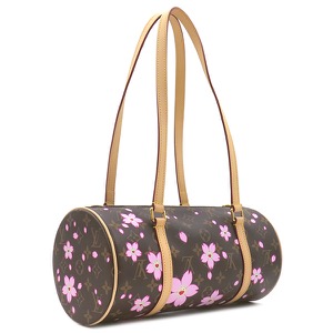 ルイヴィトン ハンドバッグ LV×TM パピヨン MM モノグラムキャンバス ブラウン 茶 村上隆 チェリーブロッサム 桜  M13097 中古