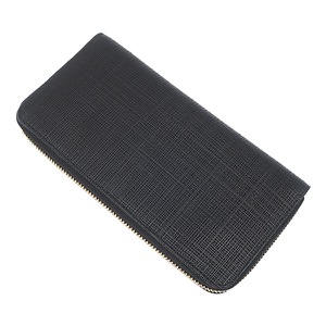 ロエベ 長財布 リネン ジップアラウンド ウォレット レザー ブラック 黒 ラウンドファスナー アナグラム型押し 中古