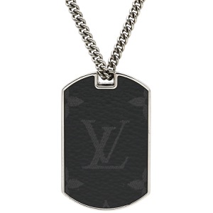 ルイヴィトン ネックレス コリエプラーク メタル ブラック ペンダント M63640 中古